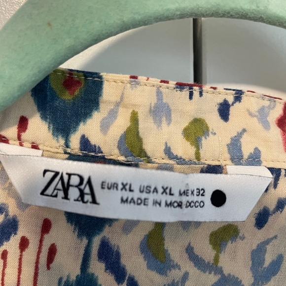 Zara Multicolor Patterned Button-Up Blouse - Picture 3 of 4